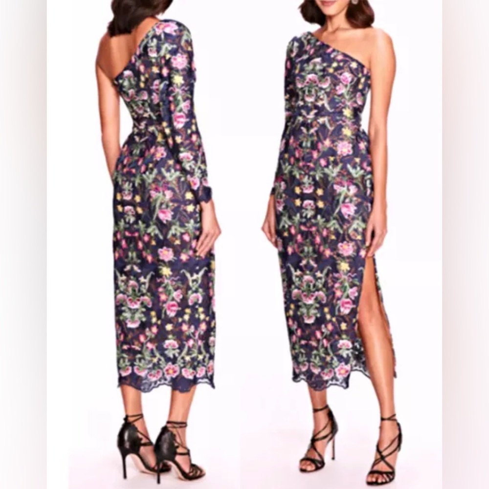 Marchesa Notte NEW Alexis Floral Embroidered Midi Dress Size XS $795.00 - Picture 7 of 16